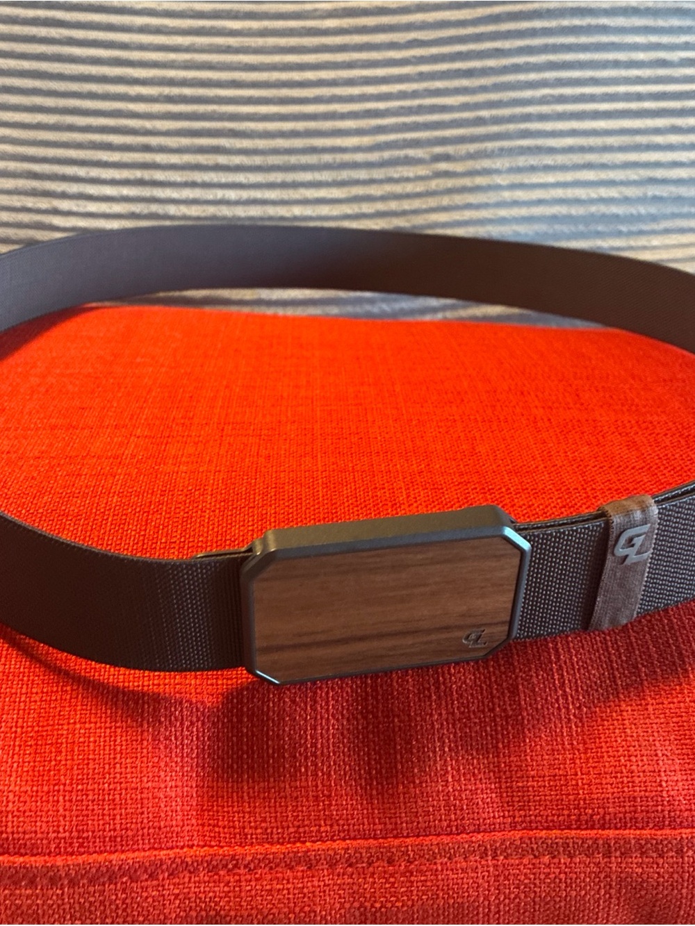 Groove Life GL Adjustable Web Belt Magnetic Buckle Wood Grain Brown XL